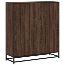 Berkfield Modern Bookcase Brown Oak 97.5X33X107.5 Cm Engineered Wood And Metal - thumbnail 6