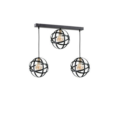 Luminosa Lighting Luminosa Pola Bar Pendant Ceiling Light Black, Gold, 65Cm, 3X E27