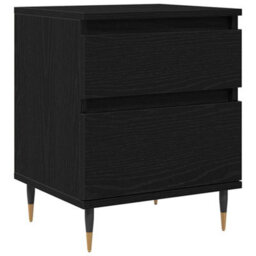 Berkfield Bedside Cabinet Black Oak 40X35X50 Cm Engineered Wood - thumbnail 2