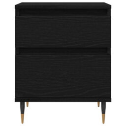 Berkfield Bedside Cabinet Black Oak 40X35X50 Cm Engineered Wood - thumbnail 6
