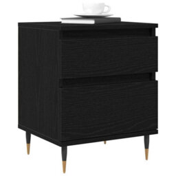 Berkfield Bedside Cabinet Black Oak 40X35X50 Cm Engineered Wood - thumbnail 3