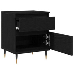 Berkfield Bedside Cabinet Black Oak 40X35X50 Cm Engineered Wood - thumbnail 5