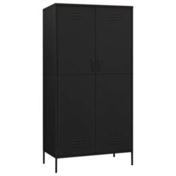 Vidaxl Wardrobe Black 90X50X180 Cm Steel - thumbnail 2