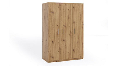 Arte Embrace Rustic Charm With The Bono Hinged Door Wardrobe 1350mm X 2030mm X 650mm In Characterful Oak Artisan - image 1
