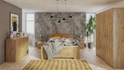 Arte Embrace Rustic Charm With The Bono Hinged Door Wardrobe 1350mm X 2030mm X 650mm In Characterful Oak Artisan - thumbnail 2