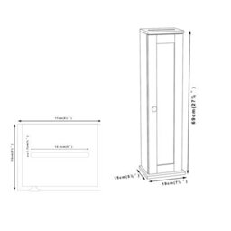 Urbn-Living Urbnliving 3Pcs Rustic Brown Wood Bathroom Unit Under Sink Cabinet Mirror Cupboard Toilet Paper Dispenser Set - thumbnail 7