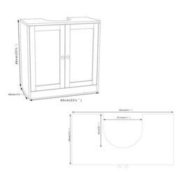 Urbn-Living Urbnliving 3Pcs Rustic Brown Wood Bathroom Unit Under Sink Cabinet Mirror Cupboard Toilet Paper Dispenser Set - thumbnail 8