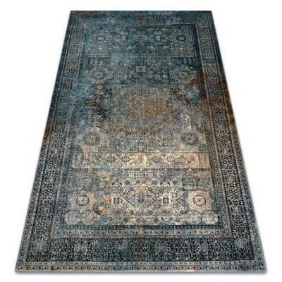RugsX Wool Carpet Omega Mamluk Vintage Rosette Dark Blue  135X200 Cm - image 1