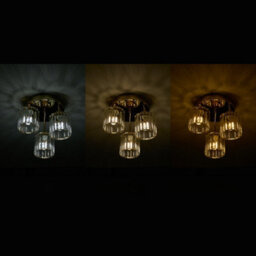 Living And Home 3-Light Gold Crystal Ceiling Light Fixture,crystal Glass Shade - thumbnail 4