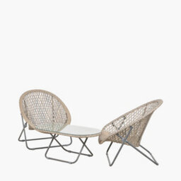 Pacific Lifestyle Tobs Pe Rattan Bistro Set Foldable Natural Outdoor Garden Chairs And Tempered Glass Table - thumbnail 3