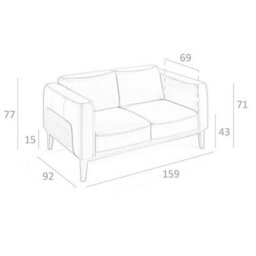 Angel Cerda Elegant White Leather 2-Seater Sofa With Walnut Trim - thumbnail 7