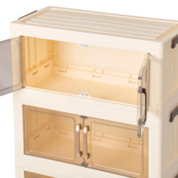 Living And Home Cream-Colored Five-Tier Plastic Storage Cabinet With Wheels, 53.3Cm W X 23Cm D X 123.5Cm H - thumbnail 8
