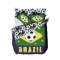 Catherine Lansfield Football Bedding Brazil Duvet Quilt Set - Single Bed - thumbnail 2