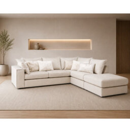 Home & Love Luxury Amalfi Chaise Corner Sofa - Plush Cream
