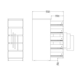 Wyld Haus Budapest Matt Black Narrow 5-Drawer Tall Chest Of Drawers - thumbnail 8