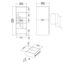 Wyld Haus Budapest Matt Black Narrow 5-Drawer Tall Chest Of Drawers - thumbnail 7