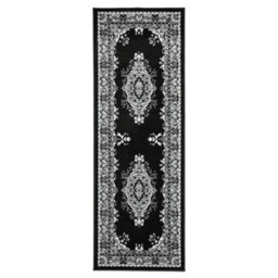 Melrose Colorama Traditional Black Grey Large Area Indoor Runner Rug 67/300Cm - thumbnail 4