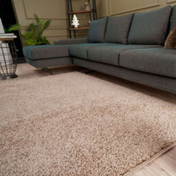 The Rugs Beige Soft Plain Design Fluffy Shaggy Rugs And Runners High Pile Living Room Kitchen Hallway 380 - thumbnail 9