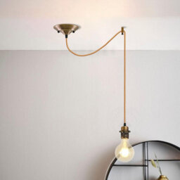 Vintage Industrial Pendant Light Yellow Brass, E27 Spider Ceiling Light (Bulb Included) - thumbnail 4