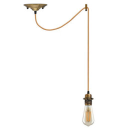 Vintage Industrial Pendant Light Yellow Brass, E27 Spider Ceiling Light (Bulb Included) - thumbnail 1