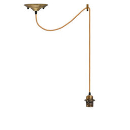 Vintage Industrial Pendant Light Yellow Brass, E27 Spider Ceiling Light (Bulb Included) - thumbnail 2