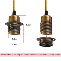 Vintage Industrial Pendant Light Yellow Brass, E27 Spider Ceiling Light (Bulb Included) - thumbnail 8