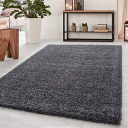 Abaseen 160X230 Cm Dark Grey Shaggy Rug - Soft Touch Thick Pile Modern Rugs - Washable Area Rugs For Home And Office