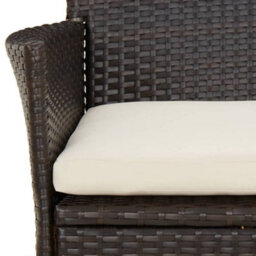 Berkfield 9 Piece Garden Dining Set With Cushions Brown Poly Rattan - thumbnail 7