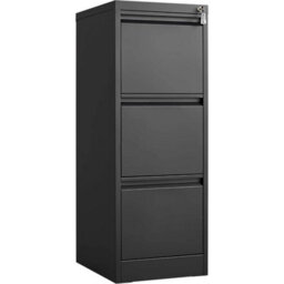 3 Drawer Lockable Heavy Duty File Cabinet Home Office Storage - thumbnail 1