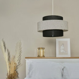 Valuelights Weaver Pair Of Black/grey Herringbone Ceiling Lamp Shades - thumbnail 8