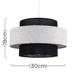 Valuelights Weaver Pair Of Black/grey Herringbone Ceiling Lamp Shades - thumbnail 9