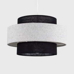 Valuelights Weaver Pair Of Black/grey Herringbone Ceiling Lamp Shades - thumbnail 3
