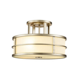 Luminosa Lighting Elstead Fusion 3 Light Cylindrical Ceiling Light, Painted Natural Brass