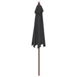 Walplus Garden Parasol With Wooden Pole Black 299X240 Cm - thumbnail 5