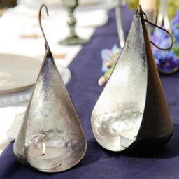 Dibor Set Of 2 Black And Silver Christmas Decoration Tealight Candle Holder H16 X W10Cm - thumbnail 3