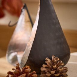 Dibor Set Of 2 Black And Silver Christmas Decoration Tealight Candle Holder H16 X W10Cm - thumbnail 5