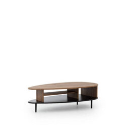 Arte Modern Vasina 04 Coffee Table - Chic Oak Castello & Black Matt With Sleek Metal Legs - W1190mm X H370mm X D630mm - thumbnail 2