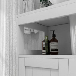Kleankin Bathroom Pedestal Under Sink Cabinet With Storage Shelves, Door, White - thumbnail 8