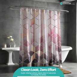 Neel Blue Shower Curtain Polyester Fabric Bathroom With 12 Curtain 180Cm  X 200Cm - thumbnail 9