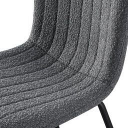 MCC Direct Set Of 6 Teddy Faux Fur Stitched Design Dining Chairs Dark Grey Bella By Mcc - thumbnail 6
