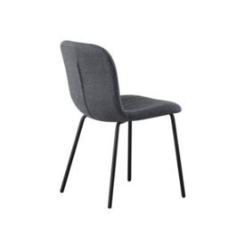 MCC Direct Set Of 6 Teddy Faux Fur Stitched Design Dining Chairs Dark Grey Bella By Mcc - thumbnail 4