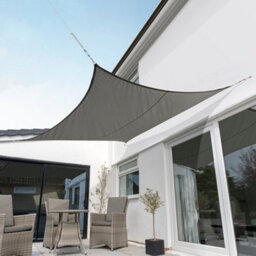 Kookaburra 3M Square Waterproof Charcoal Garden Patio Sun Shade Sail Canopy 98% Uv Block With Free Fixing Kit