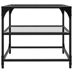 Walplus Coffee Tables With Transparent Glass Top 2 Pcs 50X50X45 Cm Steel - thumbnail 6