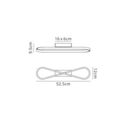 Luminosa Lighting Luminosa Bucle Wall Lamp 20W Led 3000K, 1750Lm, Polished Chrome, White, Frosted Acrylic - thumbnail 2