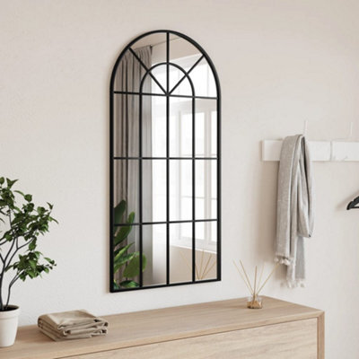 Vidaxl Wall Mirror Black 50X100 Cm Arch Iron - image 1