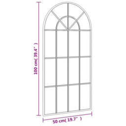 Vidaxl Wall Mirror Black 50X100 Cm Arch Iron - thumbnail 7