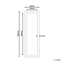 Beliani Wall Mirror Galan 50 Cm 160 Cm Light Brown - thumbnail 3