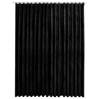 Berkfield Elegant Blackout Curtain With Hooks Velvet Black 290X245 Cm