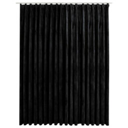 Berkfield Elegant Blackout Curtain With Hooks Velvet Black 290X245 Cm