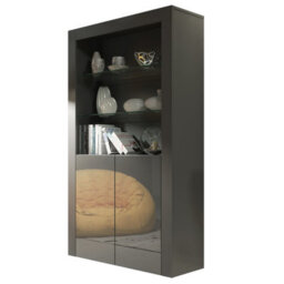 Creative Furniture Spectrum Display Cabinet 170Cm - Dark Grey With Gloss Doors - thumbnail 7